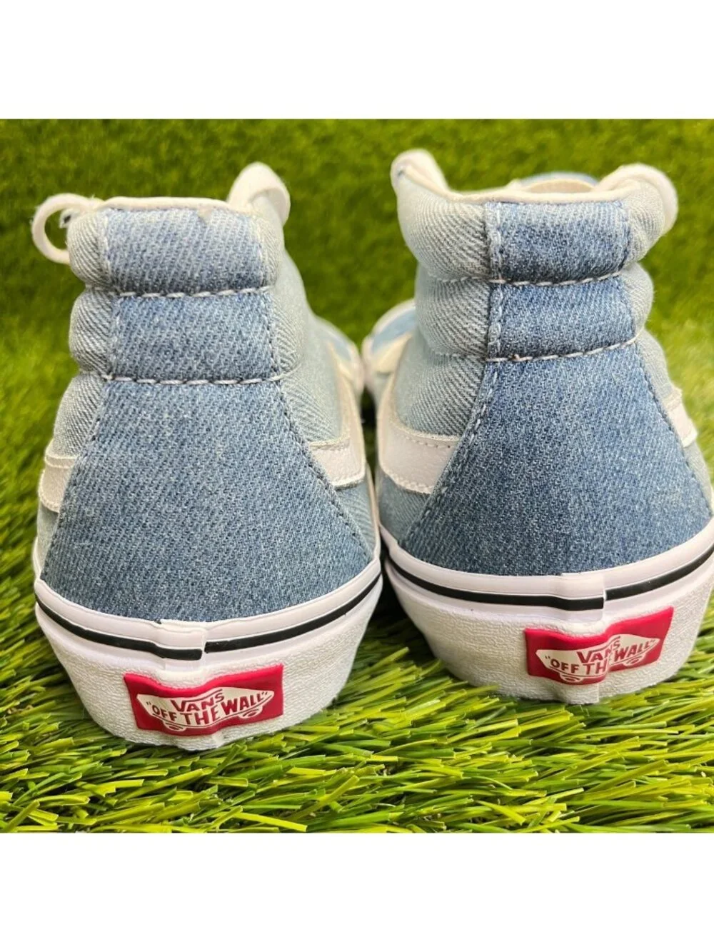 Vans Sk8-Mid Reissue Denim 2-Tone Womens Size 8.5 Blue Athletic Shoes Sneakers